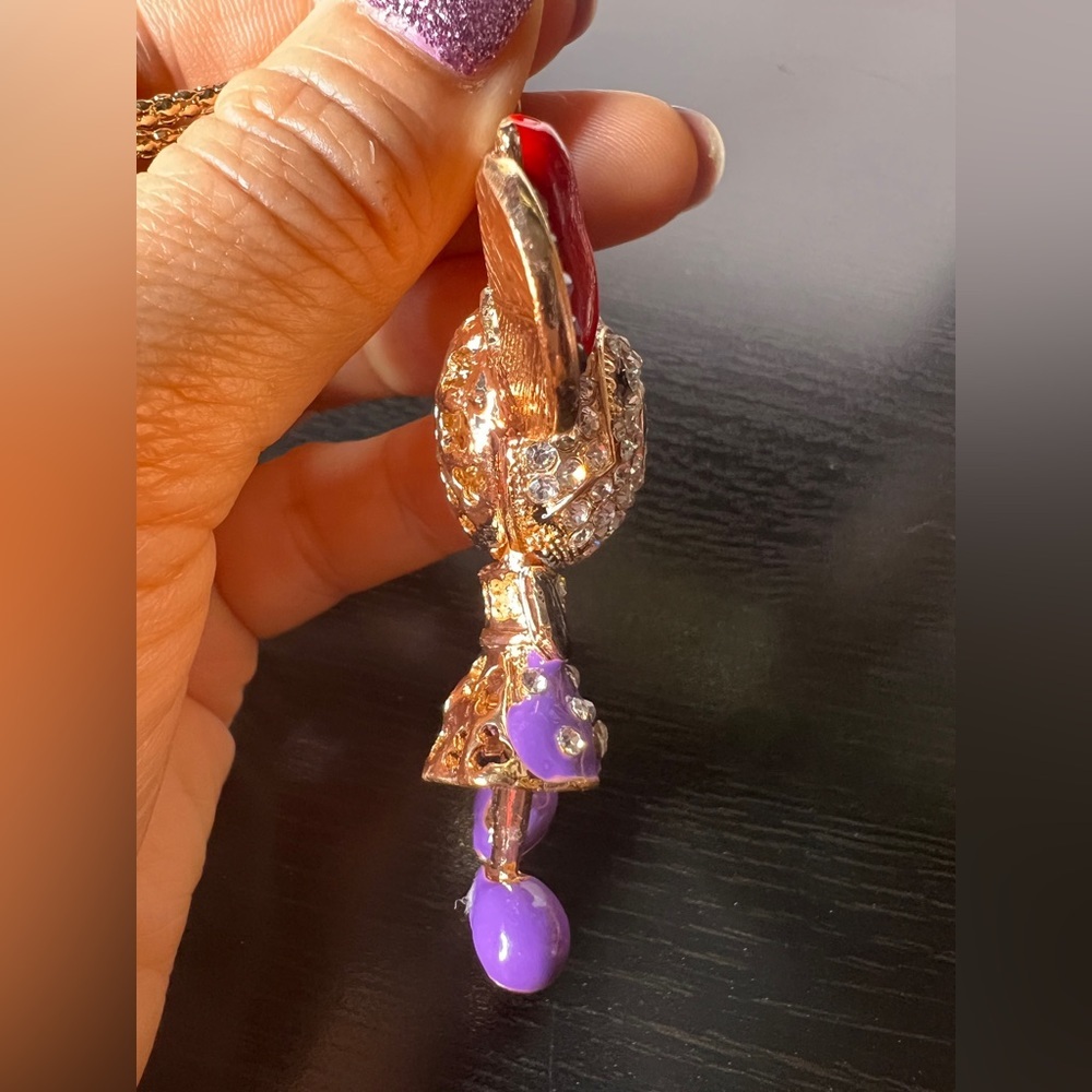 🐭 NWT! Mouse Rhinestone Necklace - Picture 8 of 10